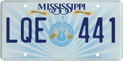 MS license plate LQE441