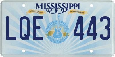 MS license plate LQE443