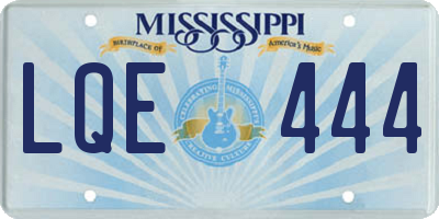 MS license plate LQE444