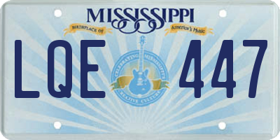 MS license plate LQE447