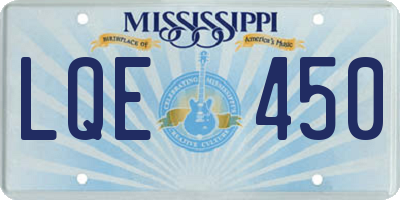 MS license plate LQE450