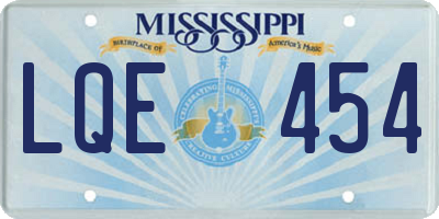 MS license plate LQE454