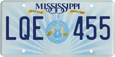 MS license plate LQE455