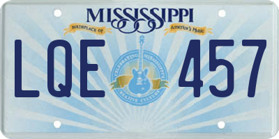 MS license plate LQE457