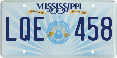 MS license plate LQE458