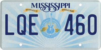 MS license plate LQE460