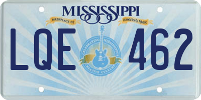 MS license plate LQE462