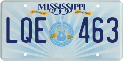 MS license plate LQE463