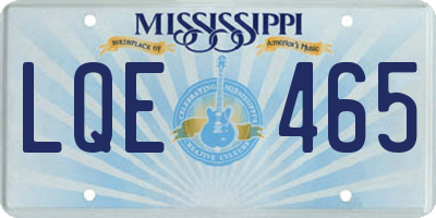 MS license plate LQE465