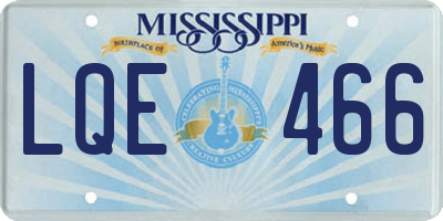 MS license plate LQE466