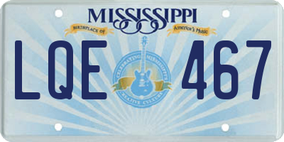 MS license plate LQE467