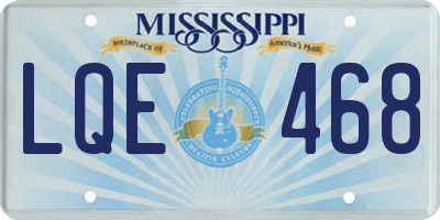 MS license plate LQE468