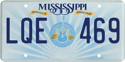 MS license plate LQE469