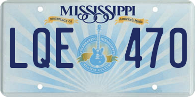 MS license plate LQE470