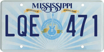 MS license plate LQE471