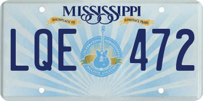 MS license plate LQE472