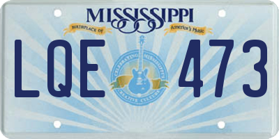 MS license plate LQE473