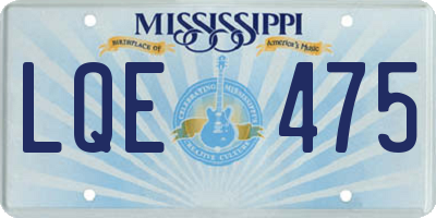 MS license plate LQE475