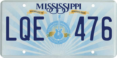 MS license plate LQE476