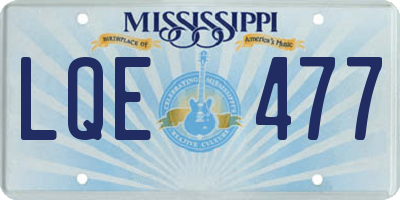 MS license plate LQE477