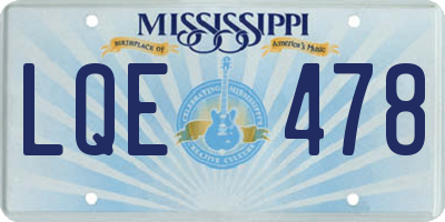 MS license plate LQE478