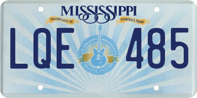 MS license plate LQE485