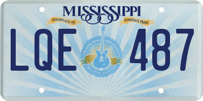 MS license plate LQE487