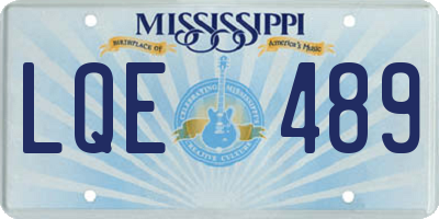 MS license plate LQE489