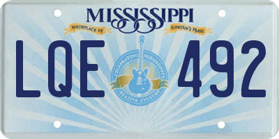 MS license plate LQE492