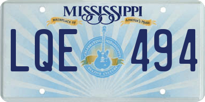 MS license plate LQE494