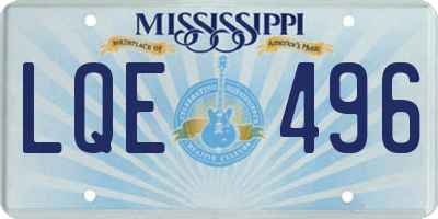 MS license plate LQE496