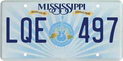 MS license plate LQE497