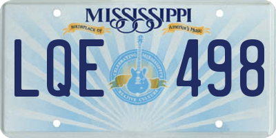 MS license plate LQE498