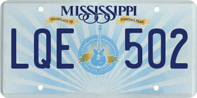 MS license plate LQE502
