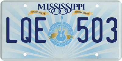 MS license plate LQE503