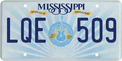 MS license plate LQE509