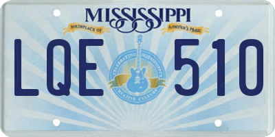 MS license plate LQE510