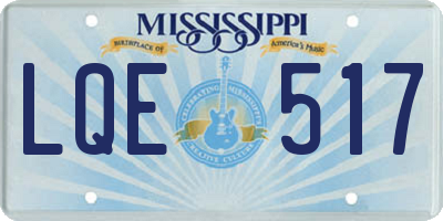MS license plate LQE517