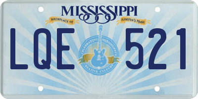 MS license plate LQE521