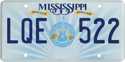 MS license plate LQE522