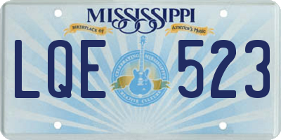 MS license plate LQE523