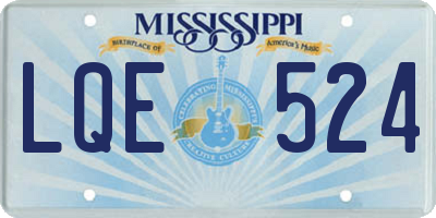 MS license plate LQE524
