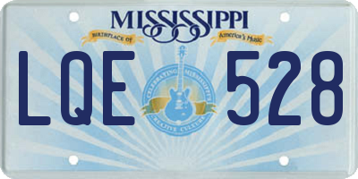 MS license plate LQE528