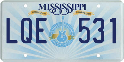 MS license plate LQE531