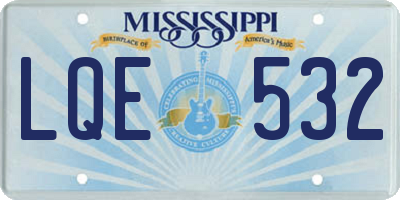 MS license plate LQE532