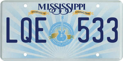 MS license plate LQE533