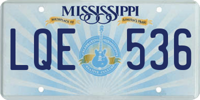 MS license plate LQE536
