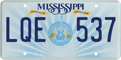 MS license plate LQE537