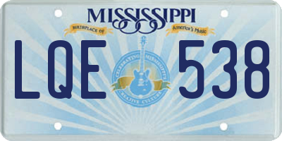 MS license plate LQE538
