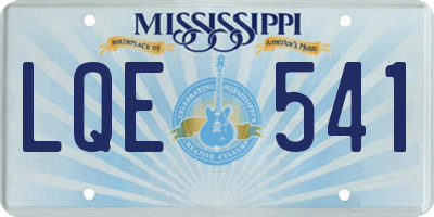MS license plate LQE541